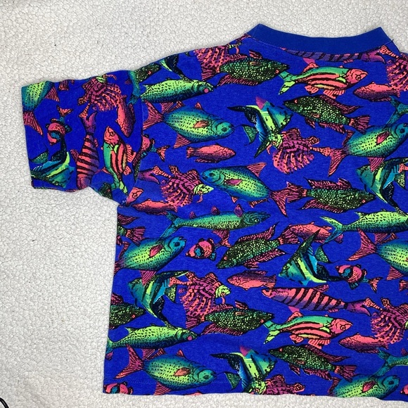 Vintage Columbia Neon Fish AOP T-Shirt: One Size - Picture 6 of 9